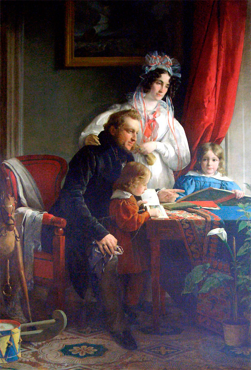 Helnwein Child: Amerling, Count August Ferdinand Breuner-Enckevoirt with Wife Maria-Theresia Esterhazy and both Kids, 1834