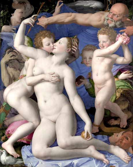Helnwein Child: Broninzo, Venus, Cupid, Folly and Time [Allegory of the Triumph of Venus], Oil on wood, 1540-1545