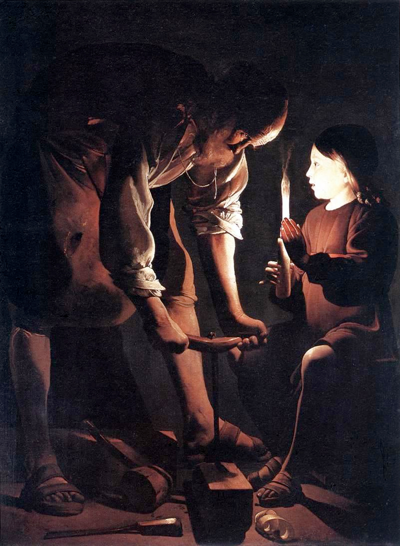 Helnwein Child: Georges de la Tour, Joseph, the Carpenter
